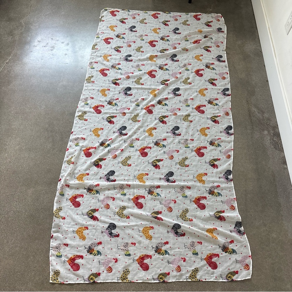 Colorful Rooster Print Scarf - Picture 6 of 12